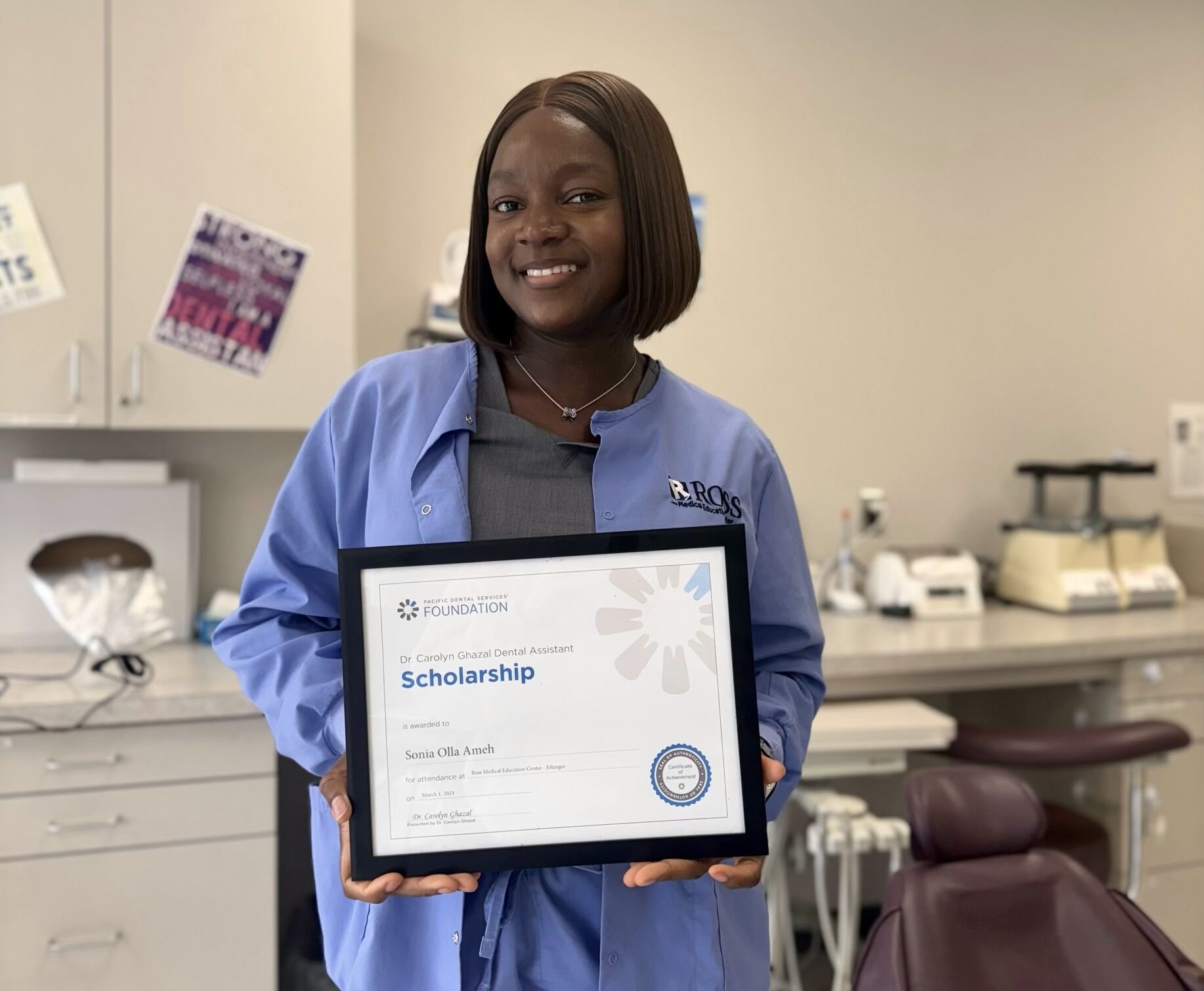 Sonia Olla Ameh: Dr. Carolyn Ghazal Dental Assistant Scholarship Recipient